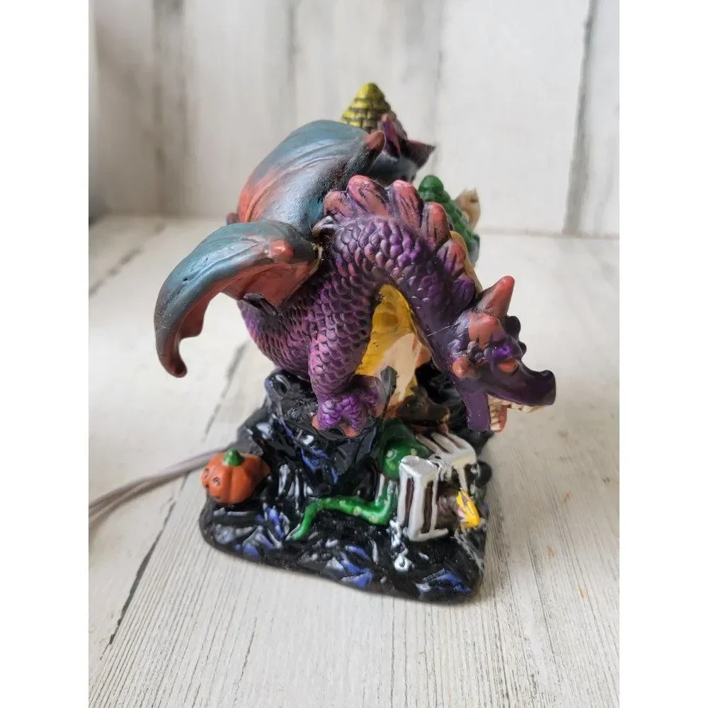 Vintage Dragon Castle ceramic wizard Halloween prop decor scary‎ skull